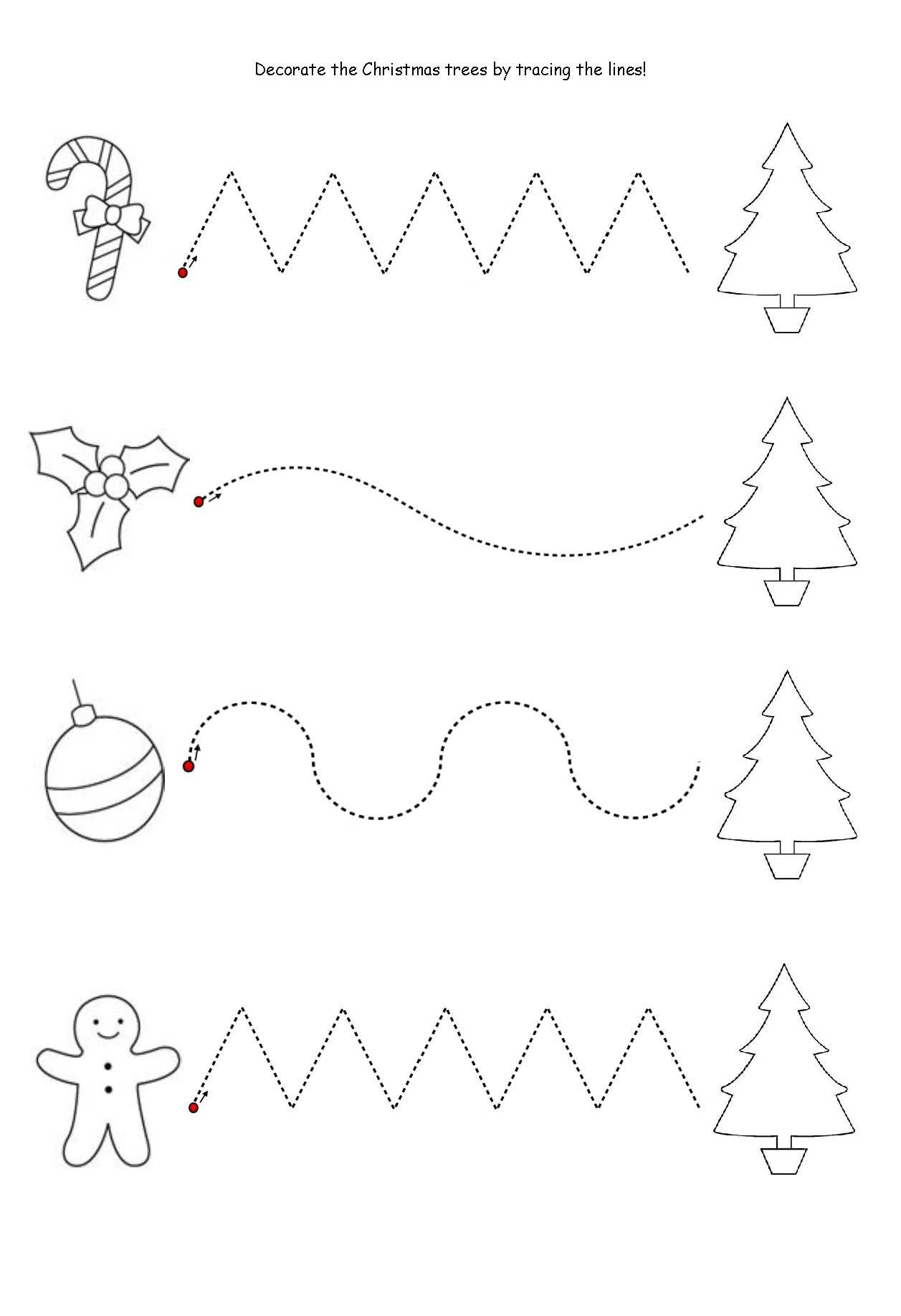 Pin Page with Christmas Tracing Worksheets Preschool