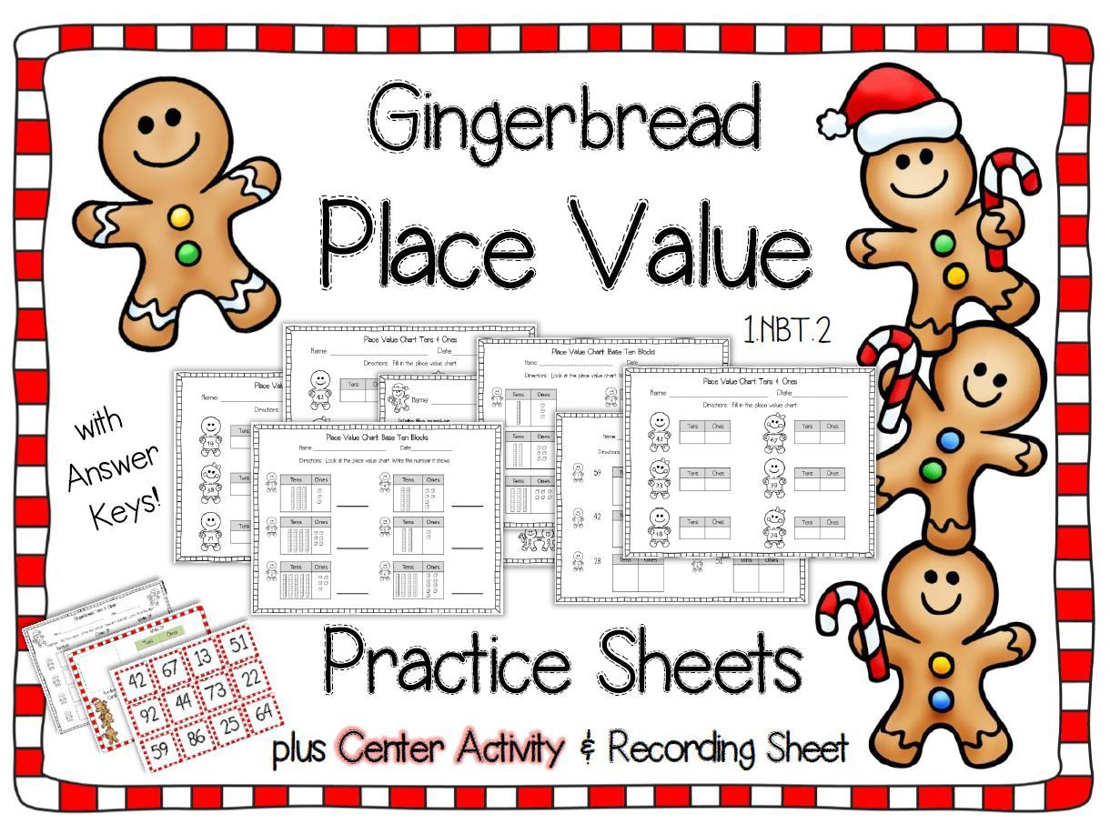 Place Value Worksheets Gingerbread Christmas Themed within Christmas Place Value Worksheets