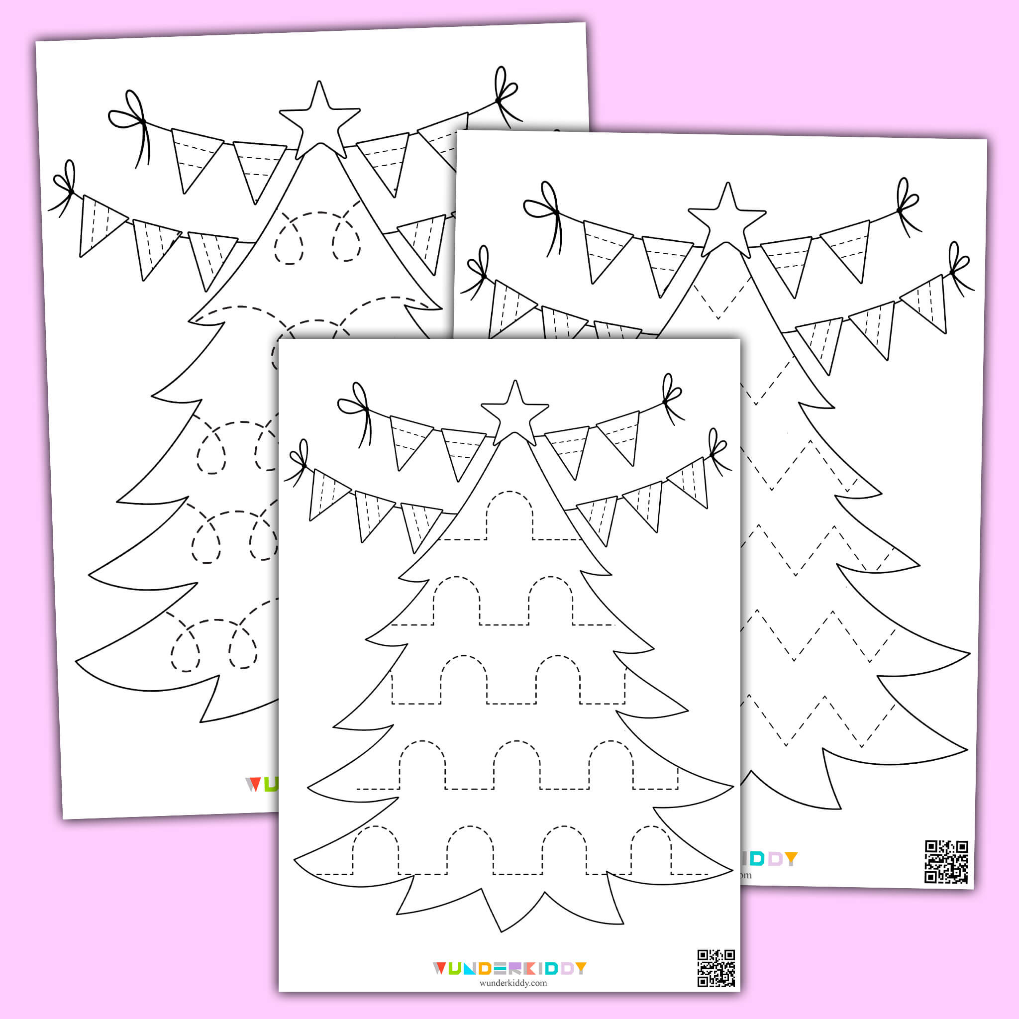 Printable Christmas Tree Pre-Writing Worksheets For Kindergarten with regard to Christmas Pre Writing Worksheets