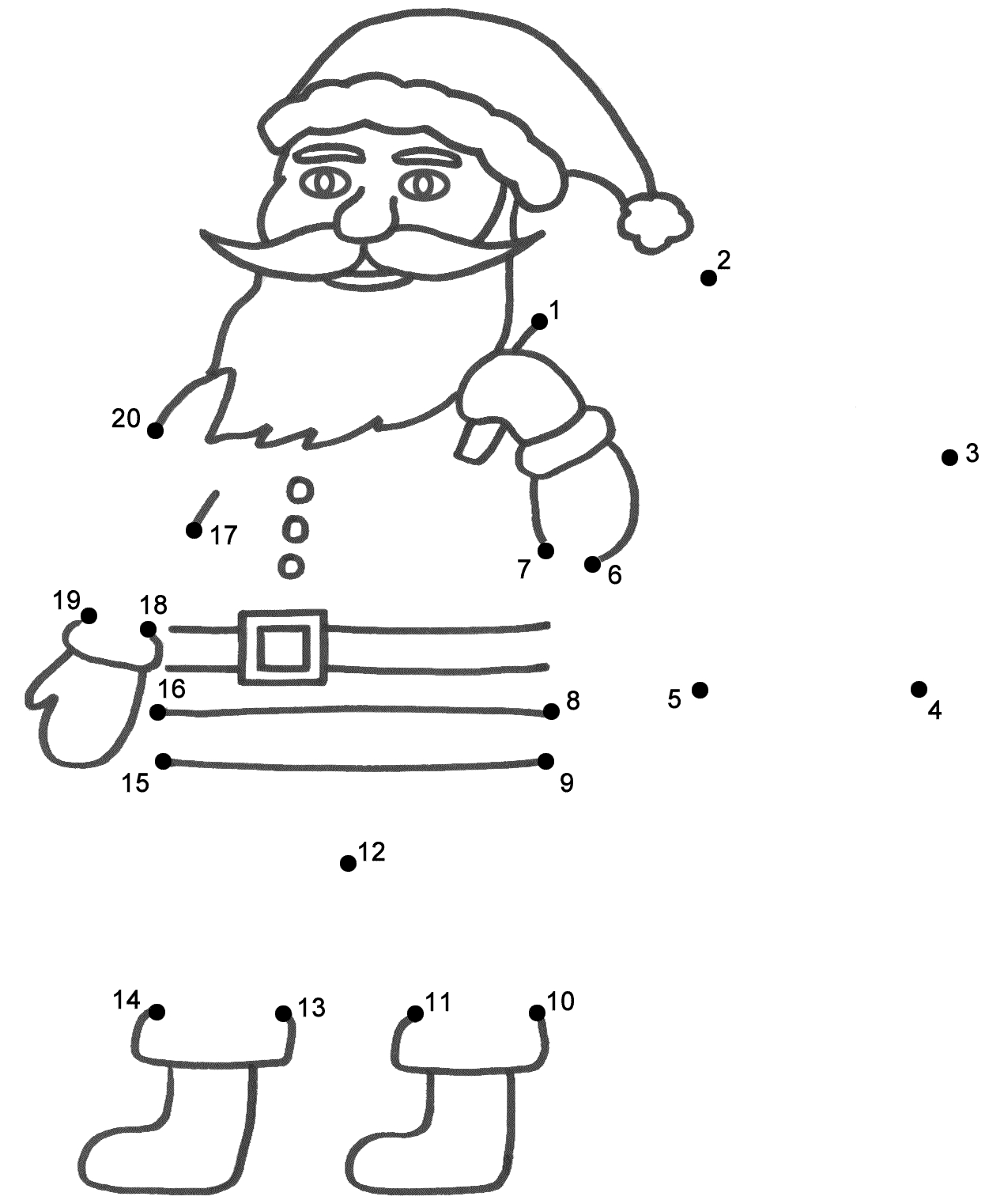 Santa Claus - Connect The Dots, Count1&amp;#039;S (Christmas) in Christmas Dot To Dot Worksheets