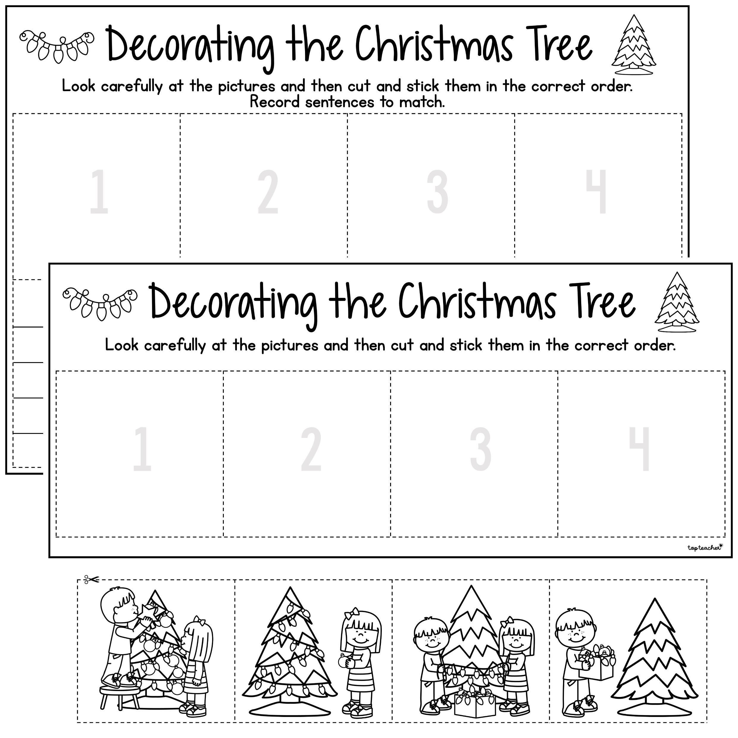 Sequencing Worksheets: Decorating The Christmas Tree - Top Teacher within Christmas Sequencing Worksheets