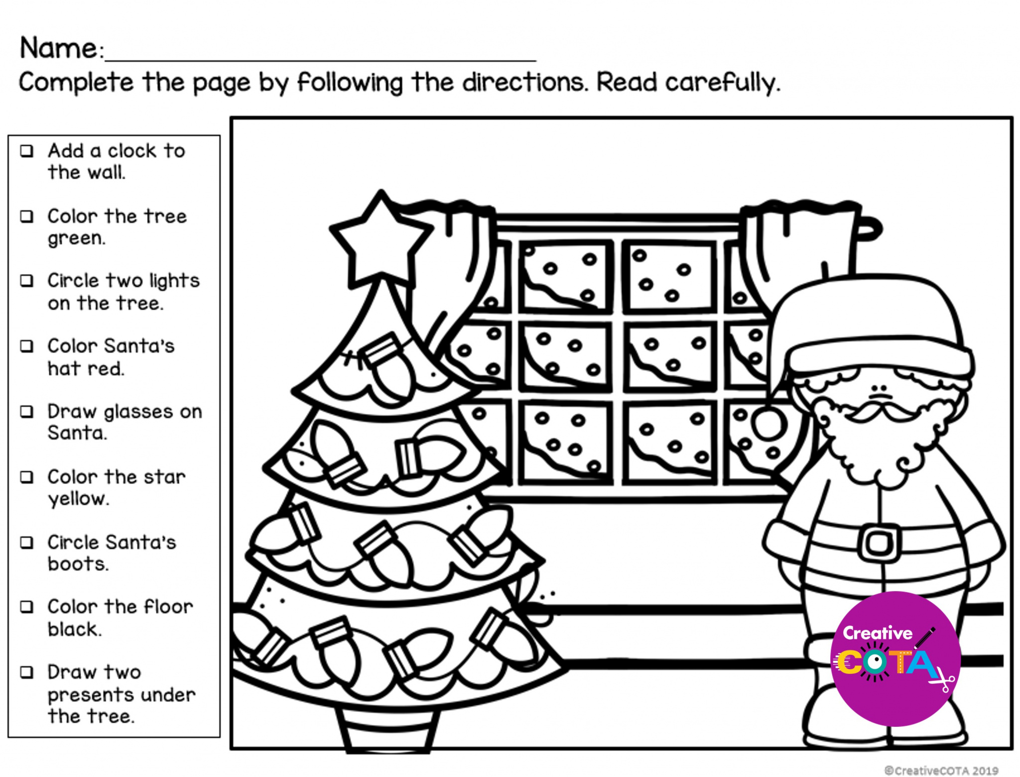 Thanksgiving And Christmas Following Directions - Your Therapy Source pertaining to Following Directions Christmas Worksheet