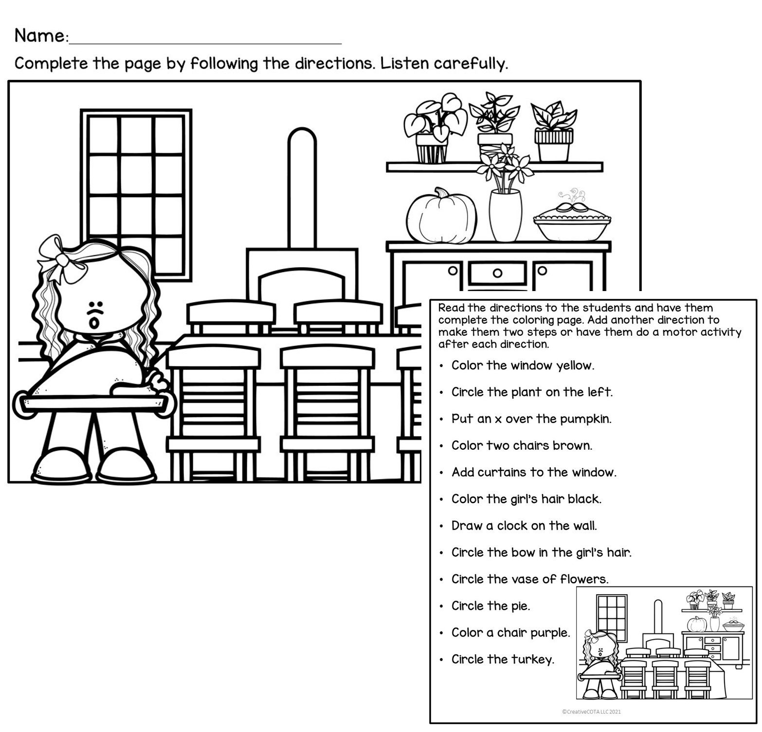 Thanksgiving And Christmas Following Directions - Your Therapy Source with Following Directions Christmas Worksheet