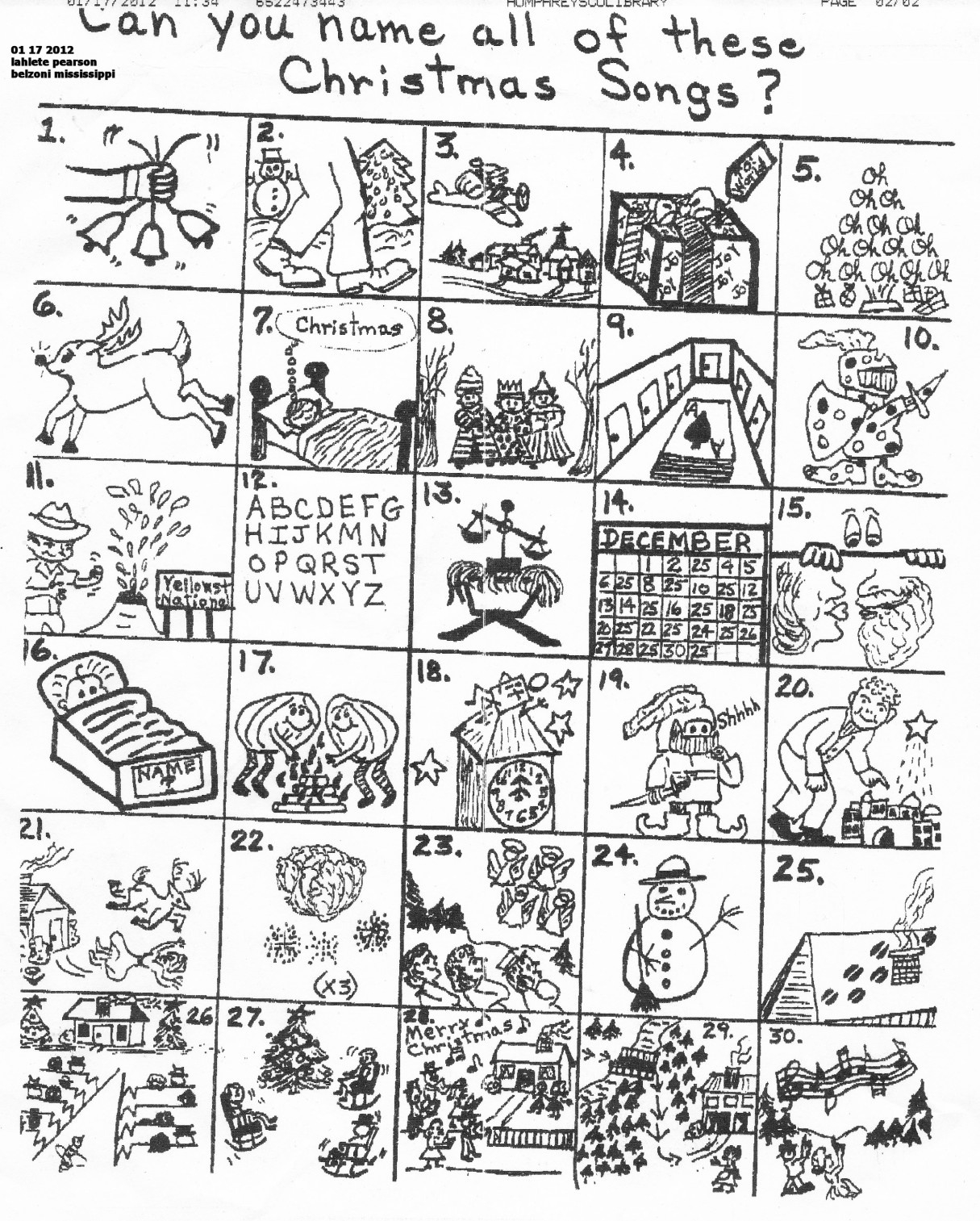 The Original Puzzle with Christmas Carol Trivia Worksheet Answers