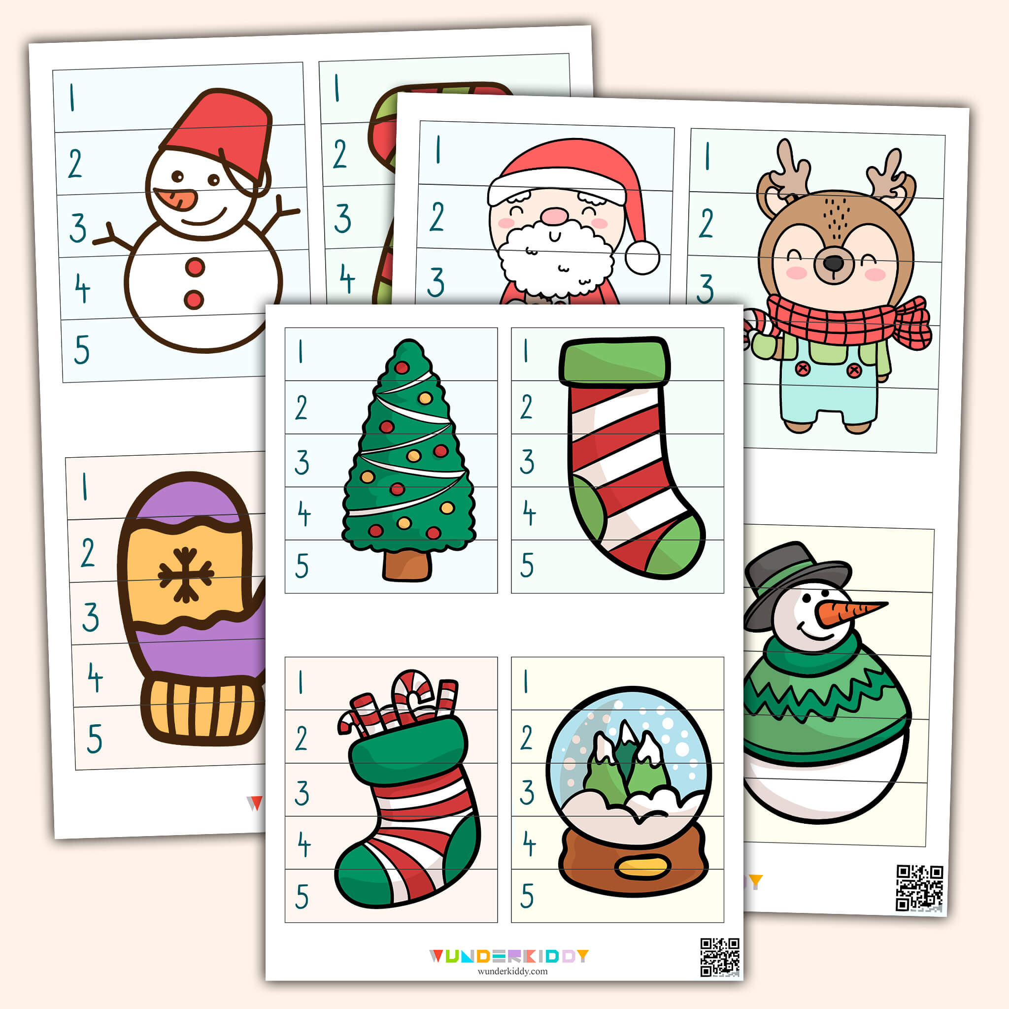 Weihnachtspuzzle Mit Zahlen Für Kinder Zum Ausdrucken with Christmas Worksheets And Puzzles