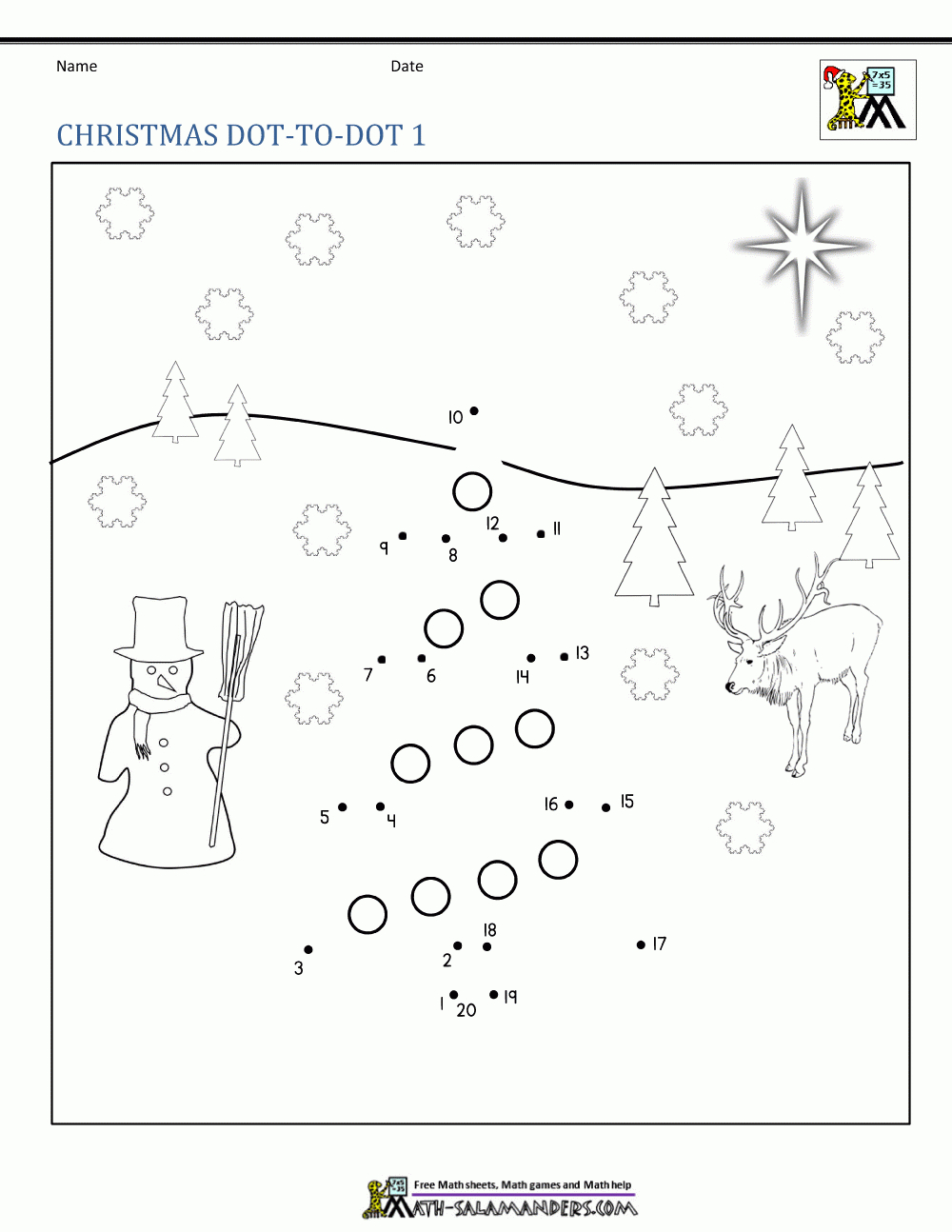 Winter Dot To Dot inside Christmas Dot To Dot Worksheets