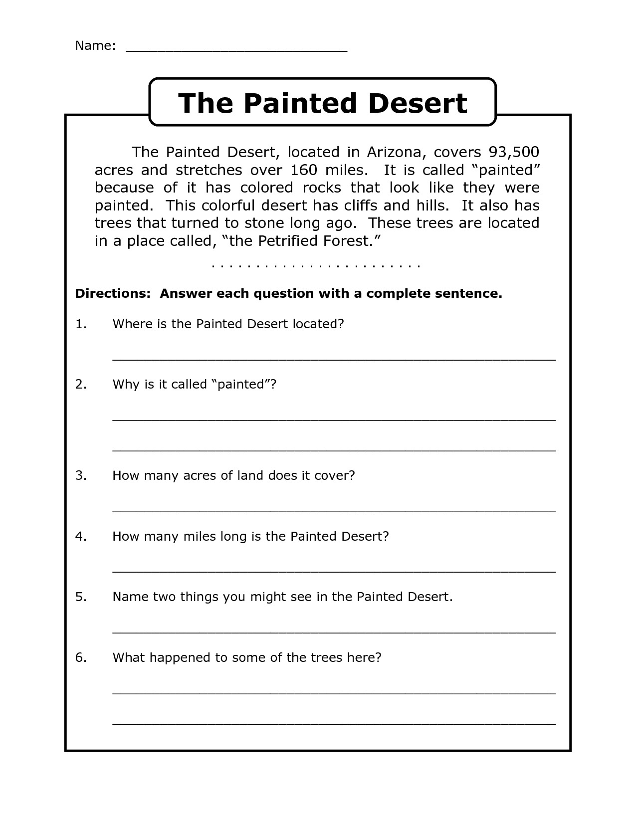 10 Best 4Th Grade Reading Worksheets Free Printable - Printablee with Free Printable Reading Comprehension Worksheets For 4th Graders
