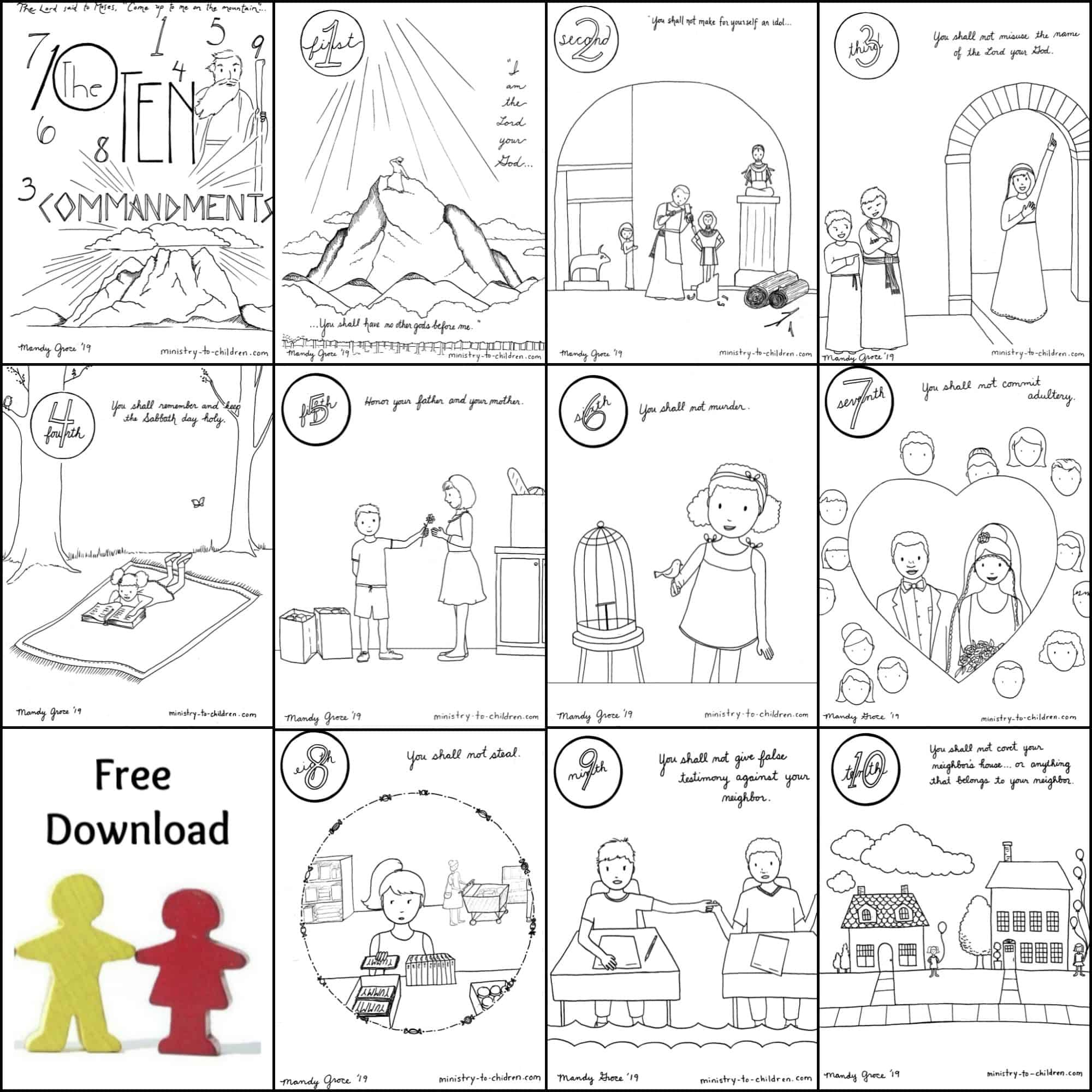 10 Commandments Coloring Book [Free Printable Pdf] Pages For Kids with regard to Free Printable 10 Commandments Printable Worksheets