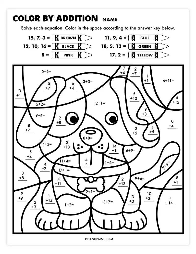 11 Free Printable Colornumber Worksheets - Pjs And Paint with Color By Number Free Printable Worksheets