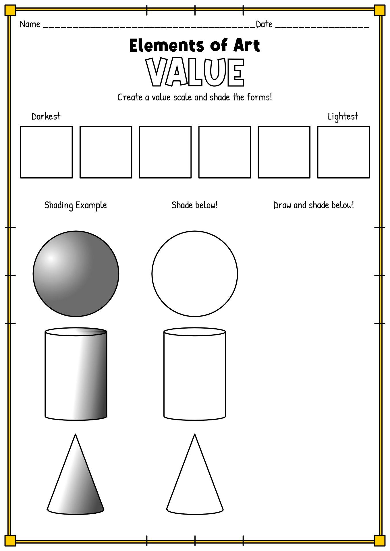 11 Shading Art Worksheets in Free Printable Shading Worksheets
