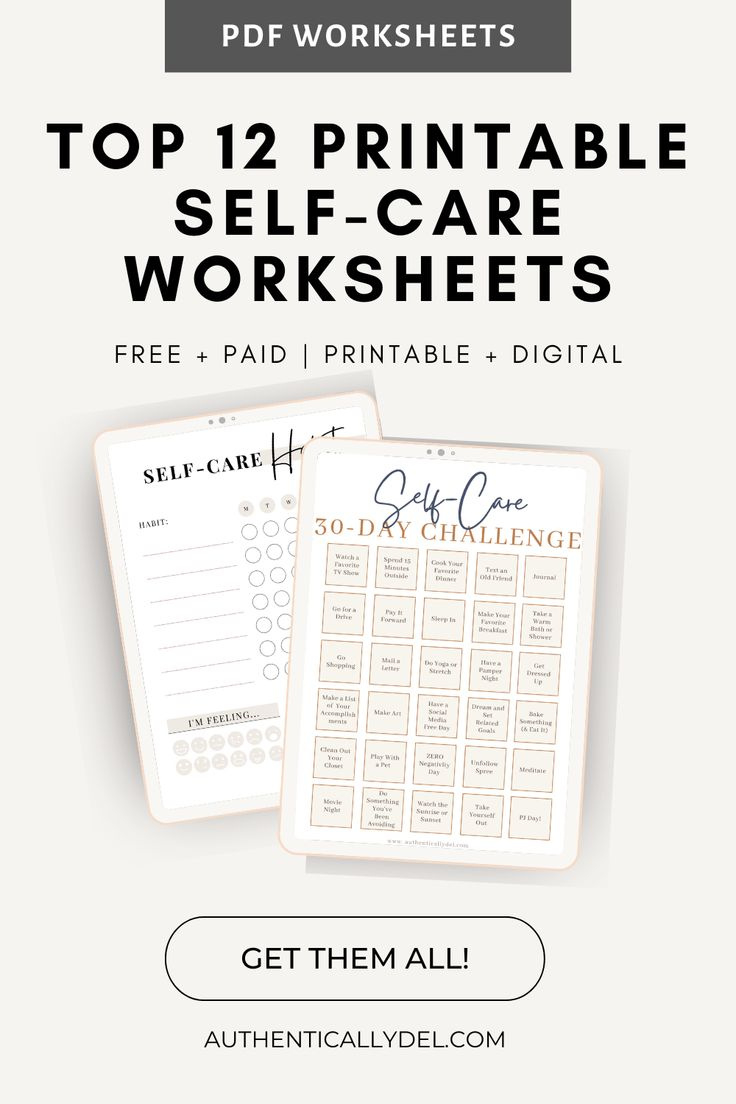 12 Printable Self-Care Worksheets For Adults regarding Free Printable Self-Care Worksheets For Adults