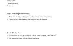 12 Step Codependency Worksheet pertaining to Free Printable Codependency Worksheets