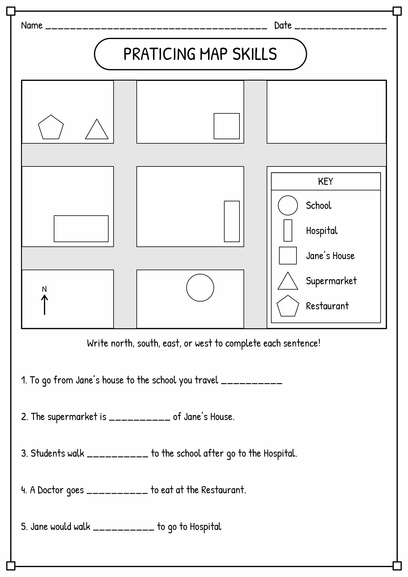 12 Worksheets Map-Reading Skills - Free Pdf At Worksheeto intended for Free Printable Map Skills Worksheets