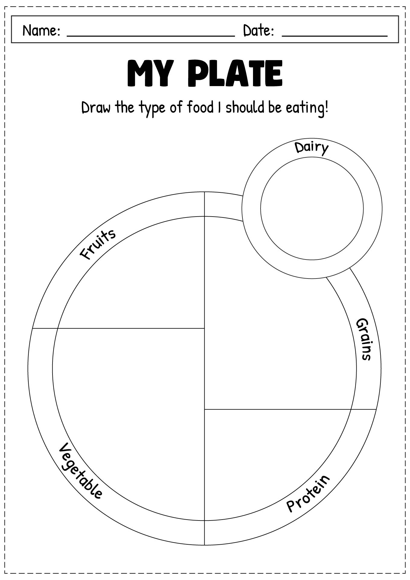14 Healthy Eating Plate Printable Worksheet - Free Pdf At throughout Free Printable My Plate Worksheets