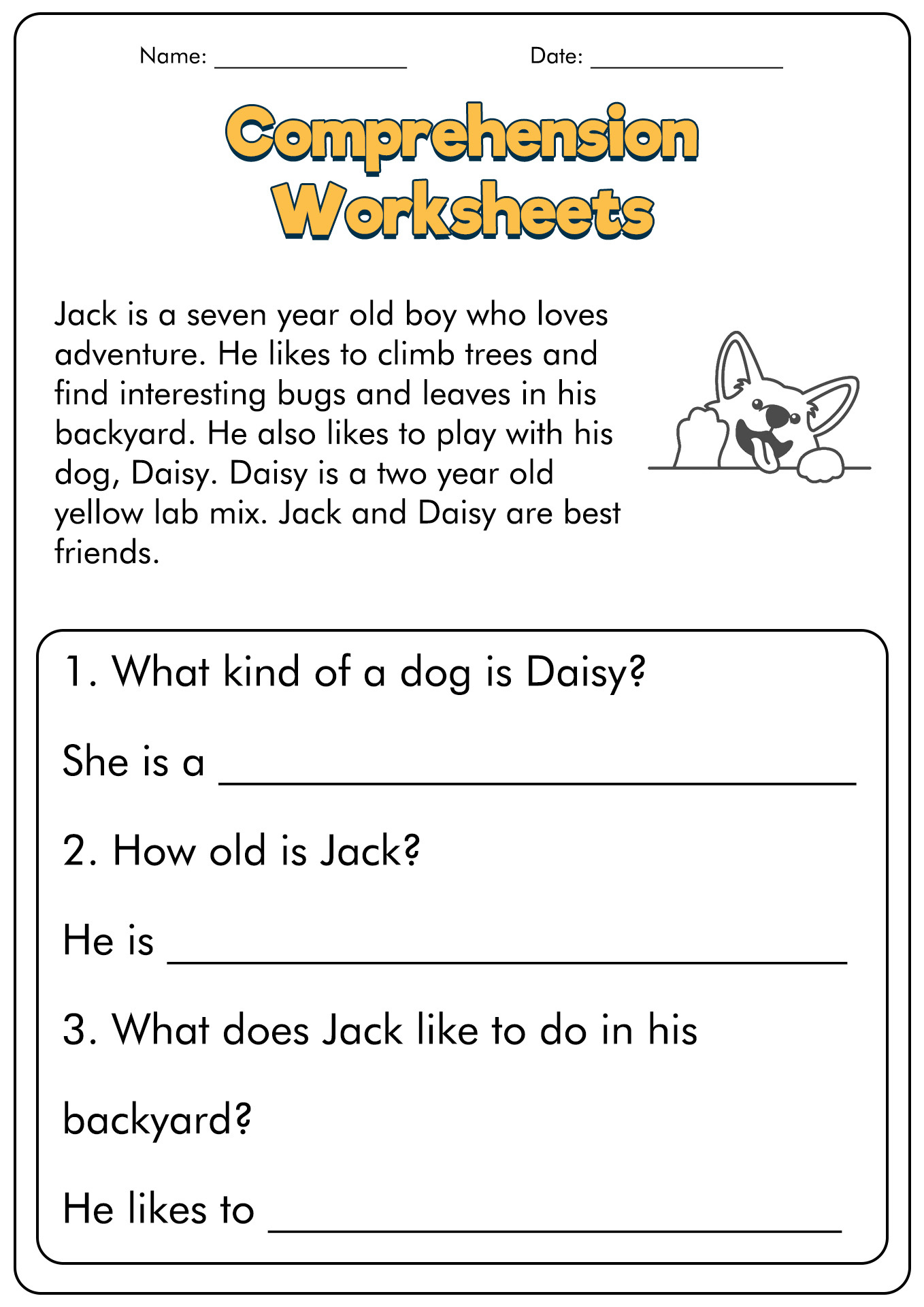 15 First Grade Reading Comprehension Worksheets - Free Pdf At within Free Printable Reading Comprehension Worksheets For 1st Grade