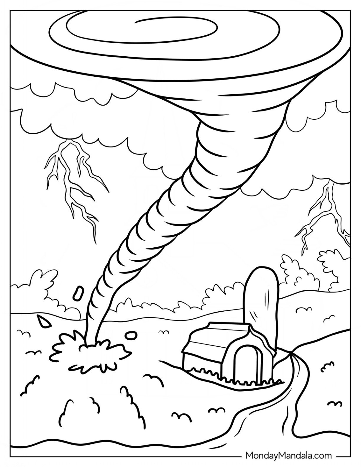 20 Tornado Coloring Pages (Free Pdf Printables) regarding Free Printable Tornado Worksheets