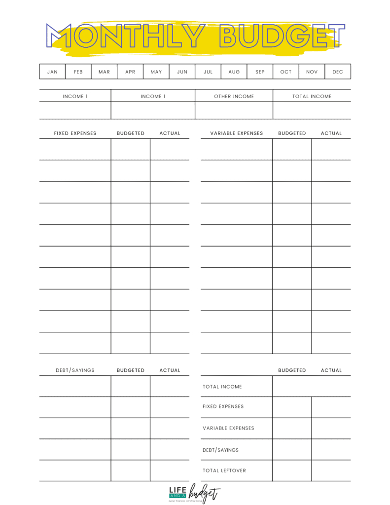 27 Free Printable Budget Templates To Use In 2024! for Blank Free Printable Low Income Budget Beginner Printable Budget Worksheets