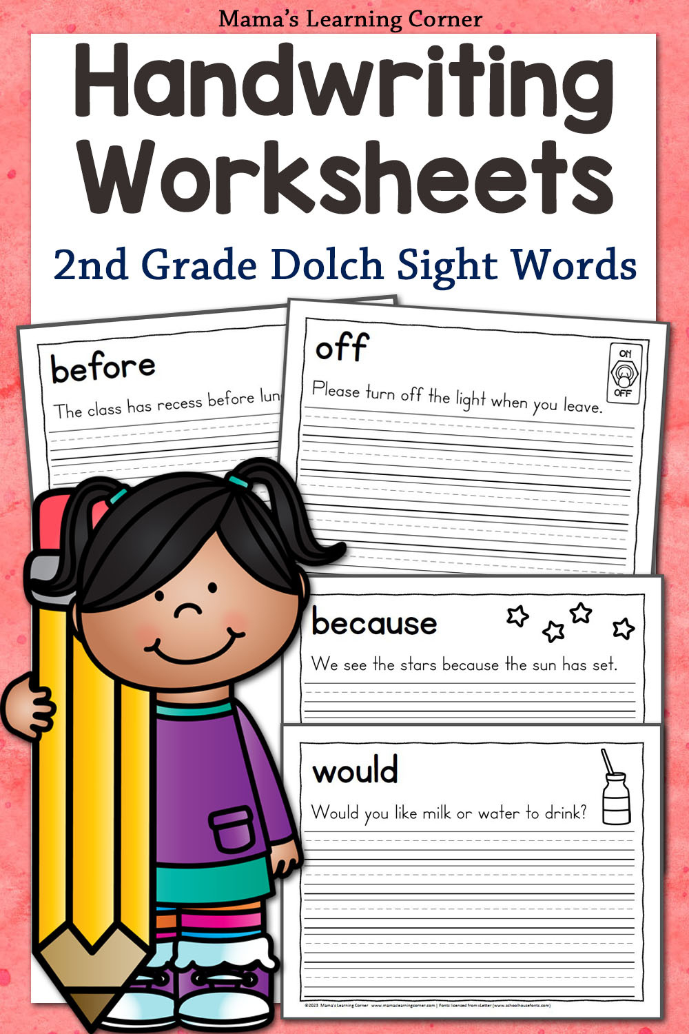 2Nd Grade Dolch Sight Words Handwriting Worksheets - Mamas within Free Printable 2Nd Grade Handwriting Worksheets