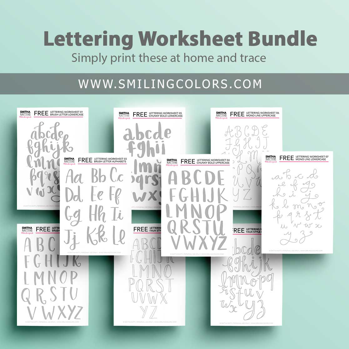 30+ Free Lettering Worksheets: Print &amp;amp; Start Practicing! throughout Free Printable Hand Lettering Worksheets