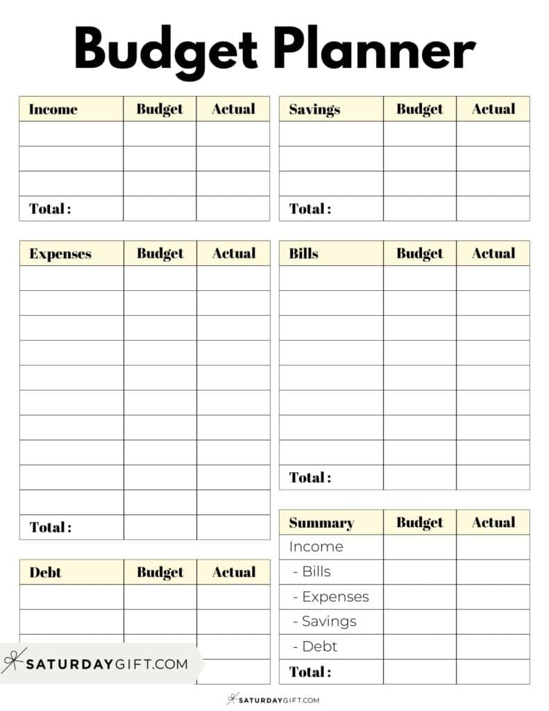 37 Budget Planners &amp;amp; Trackers - Cute &amp;amp; Free Printables pertaining to Free Printable Budget Worksheets