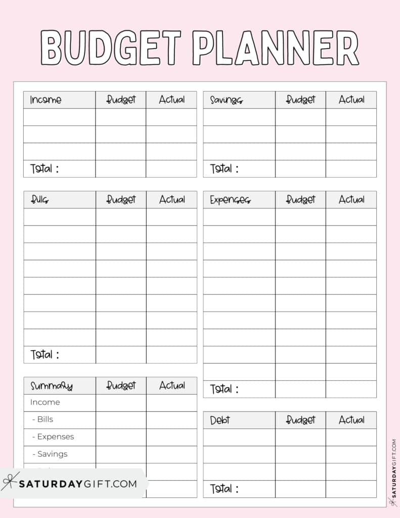 37 Budget Planners &amp;amp; Trackers - Cute &amp;amp; Free Printables regarding Monthly Budget Worksheets Printable Free