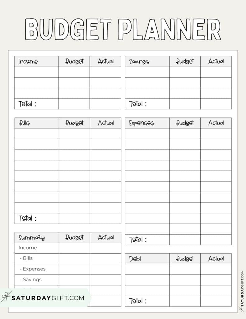 37 Budget Planners &amp;amp; Trackers - Cute &amp;amp; Free Printables with Free Printable Monthly Budget Worksheets