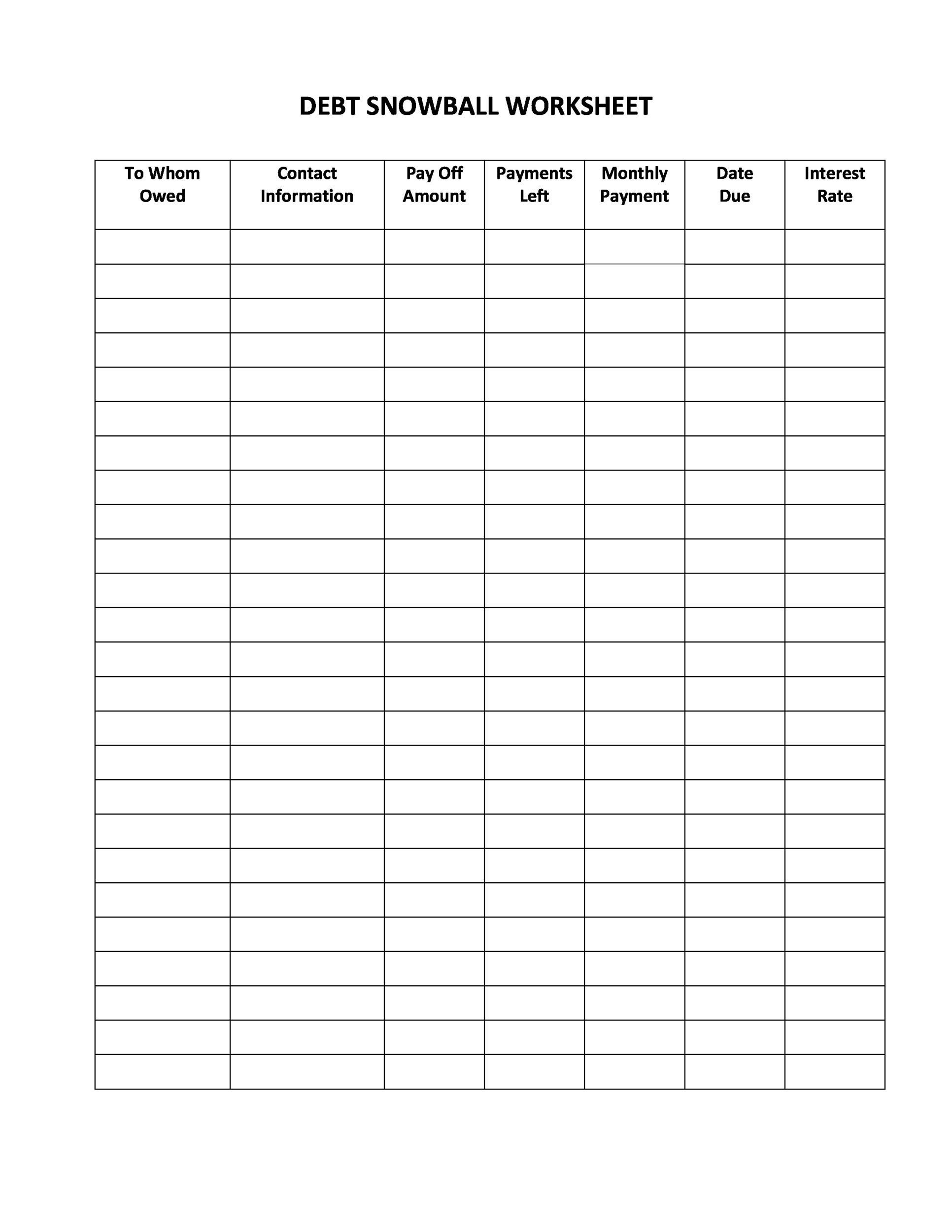 38 Debt Snowball Spreadsheets, Forms &amp;amp; Calculators ❄❄❄ with regard to Debt Snowball Worksheets Free Printable