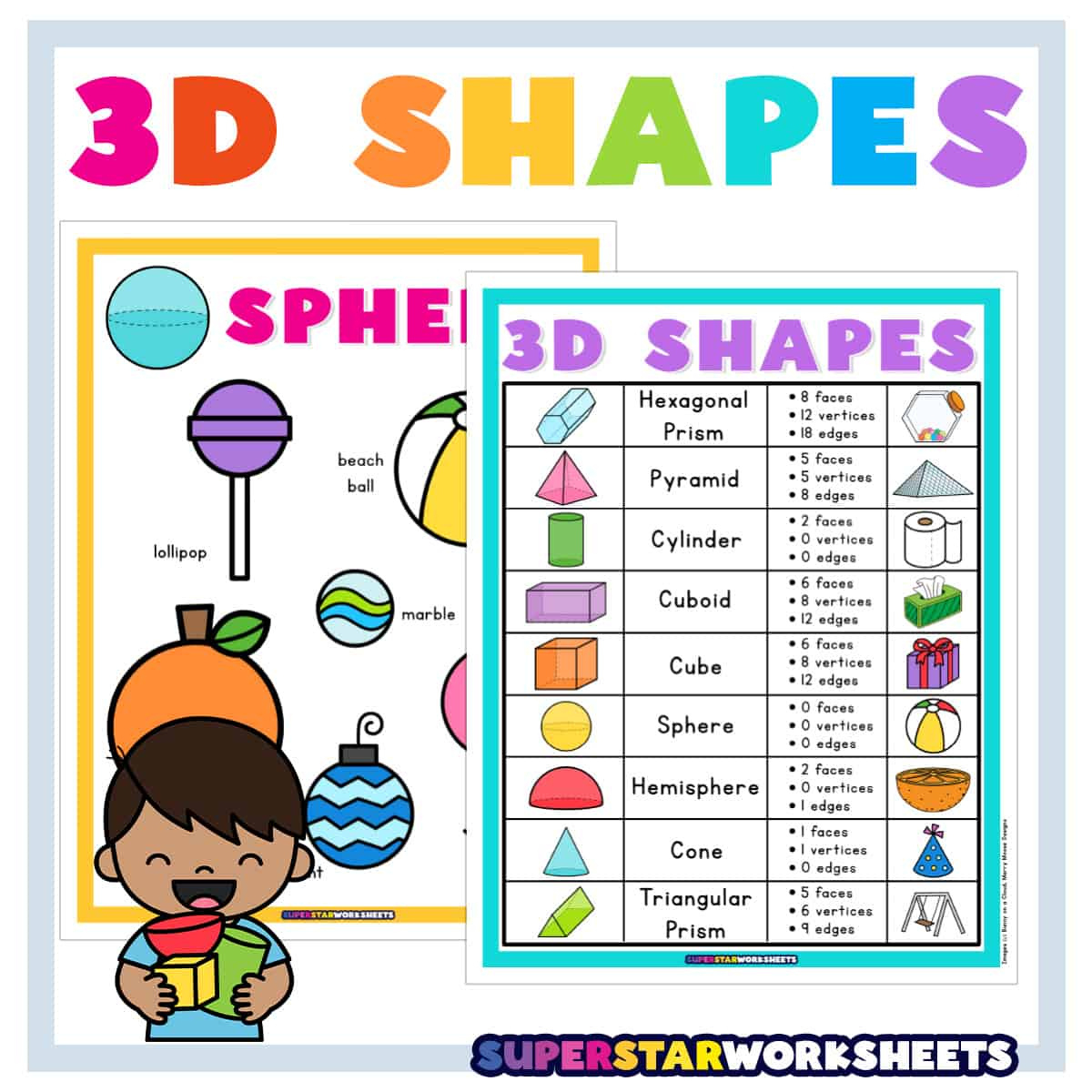 3D Shapes - Superstar Worksheets intended for Free Printable 3D Shapes Worksheets For Kindergarten