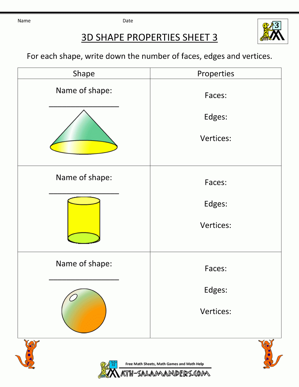 3Rd Grade Geometry Worksheets regarding Free Printable Geometry Worksheets