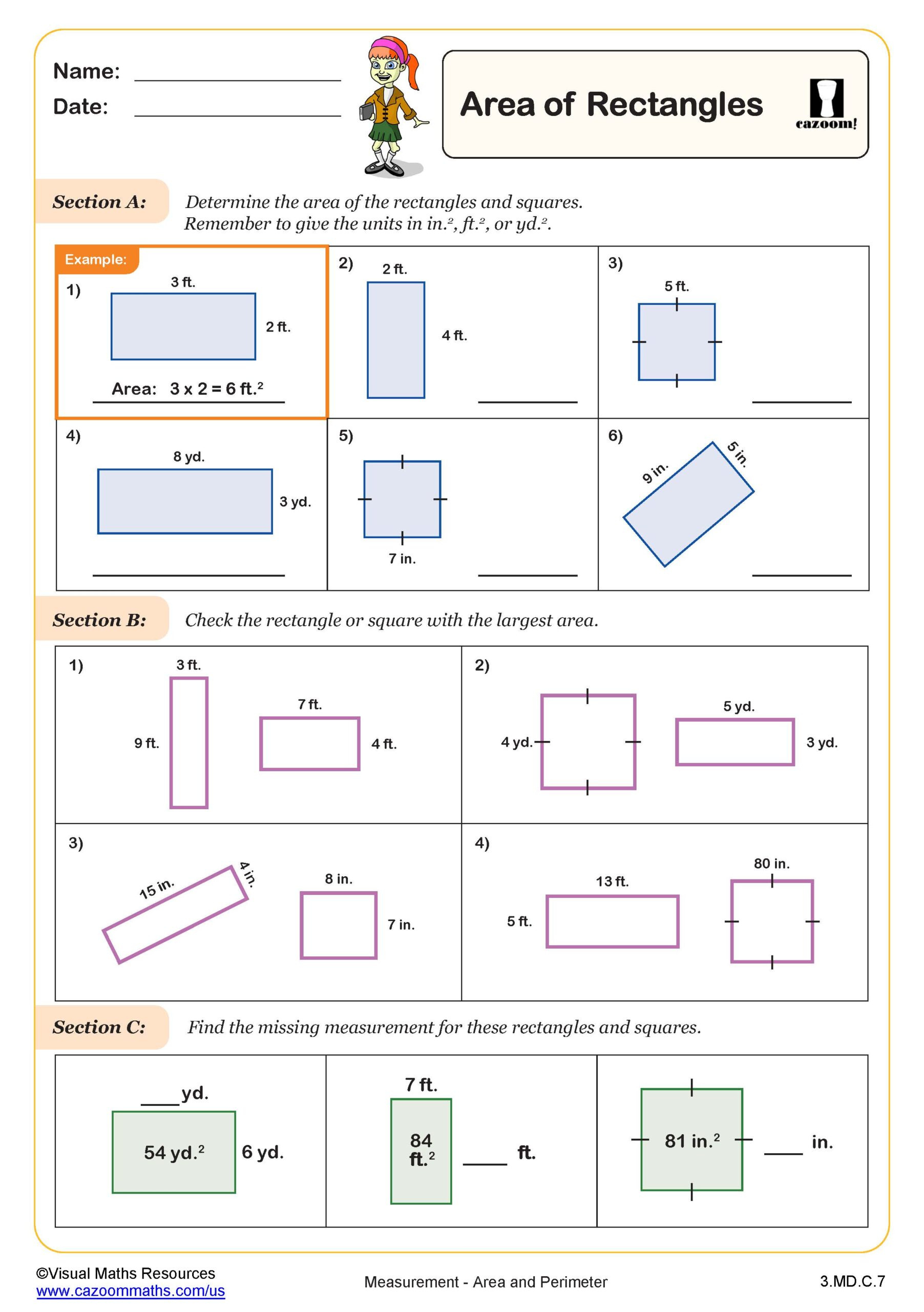 3Rd Grade Math Problems | Download Printable Maths Worksheets in Free Printable Area Worksheets 3rd Grade