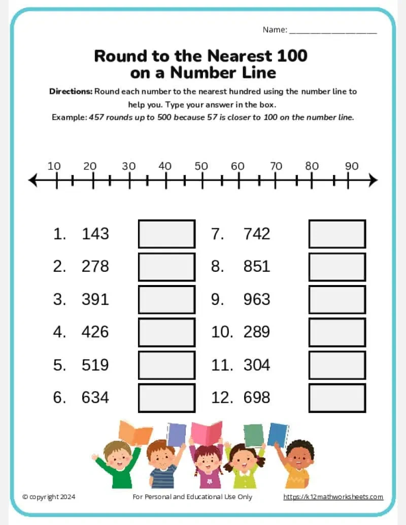 3Rd Grade Rounding Numbers Worksheets - K12 Math Worksheets with Free Printable Worksheets For 3rd Graders
