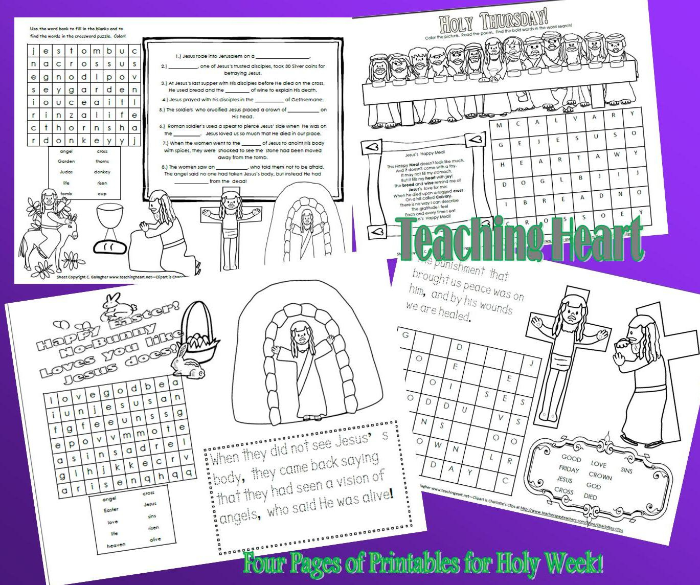 4 Easter Printable Activities! – Teaching Heart Blog pertaining to Free Printable Holy Week Worksheets