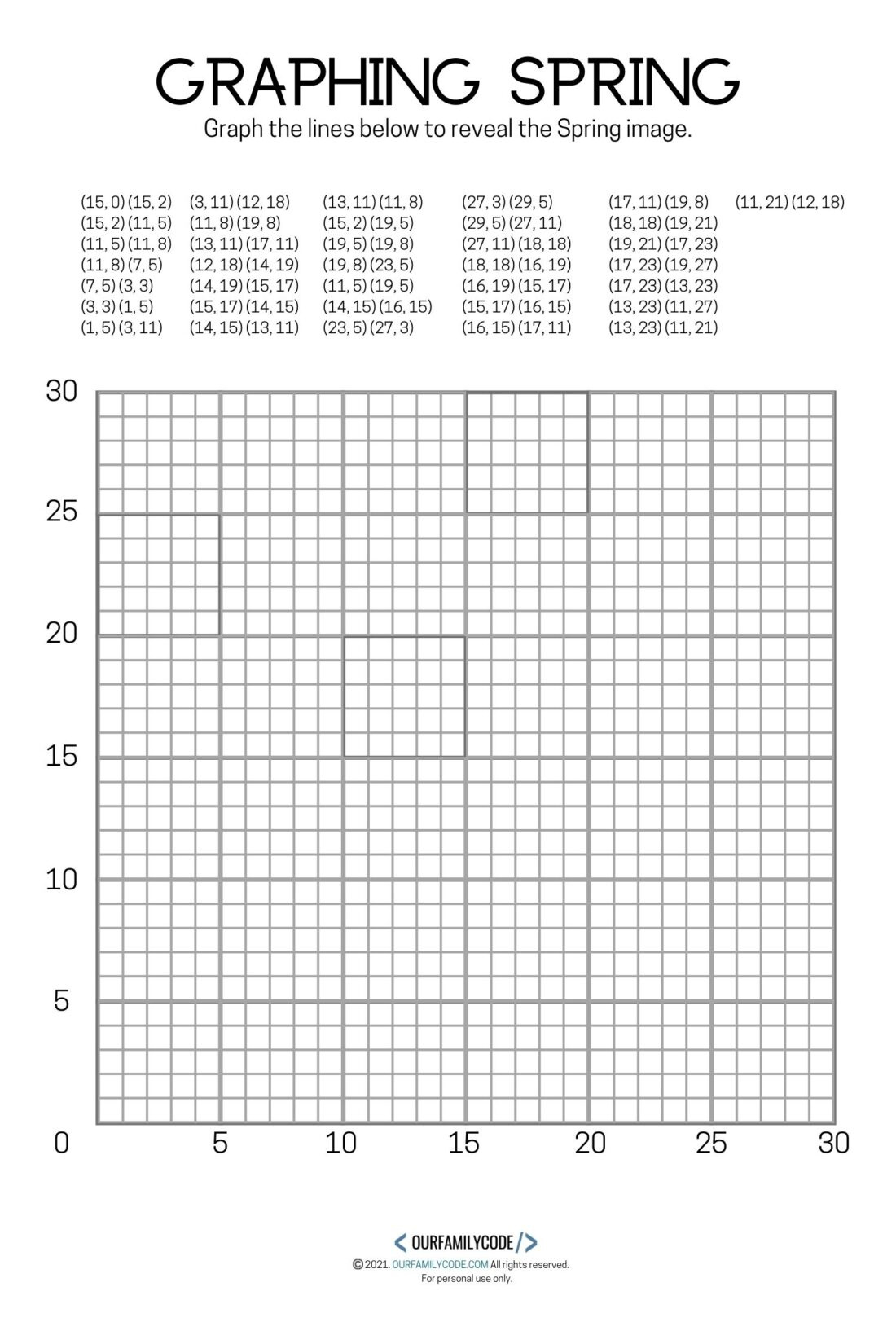 4 Free Spring Graphing Coordinate Plane Worksheets - Our Family Code with regard to Easy Free Printable Coordinate Graphing Pictures Worksheets