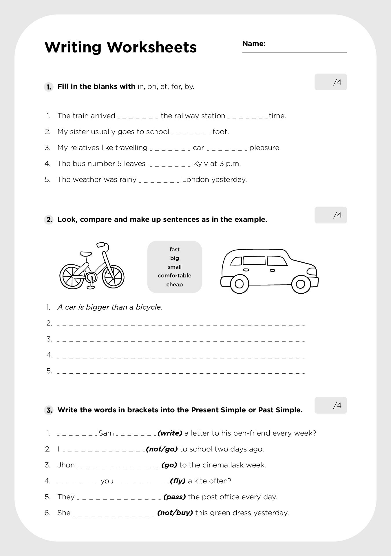 4Th Grade Writing Worksheets, Word Lists And Activities throughout 4th Grade Writing Worksheets Printable Free
