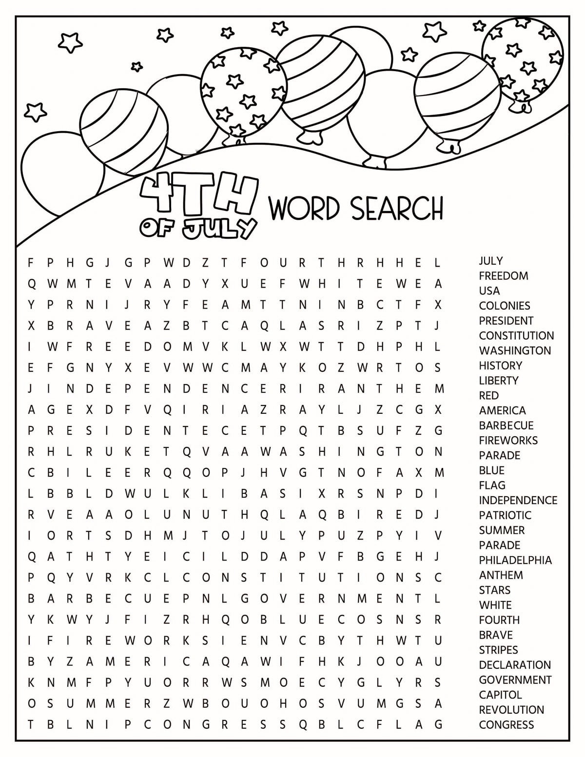 4Th Of July Activities Printable - Kids Activity Zone inside Free Printable 4Th Of July Worksheets