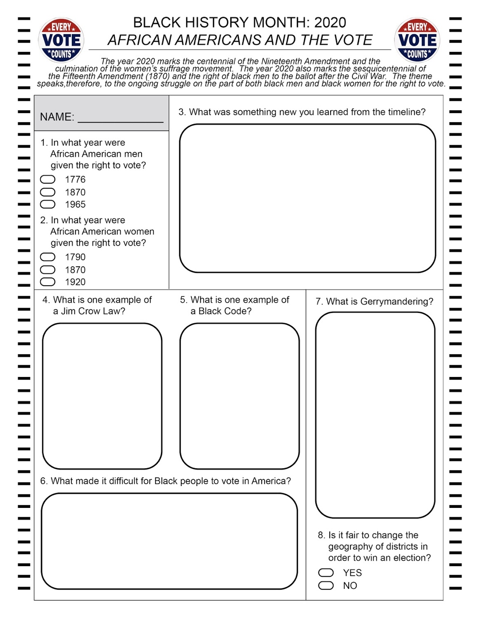 5 Done-For-You Black History Month Printable Activities with Free Printable Black History Worksheets