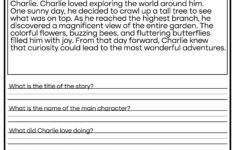 5 Printable Reading Comprehension English Worksheets! (Ages 4 - 7 for Free Printable Reading Comprehension Worksheets For 5th Grade