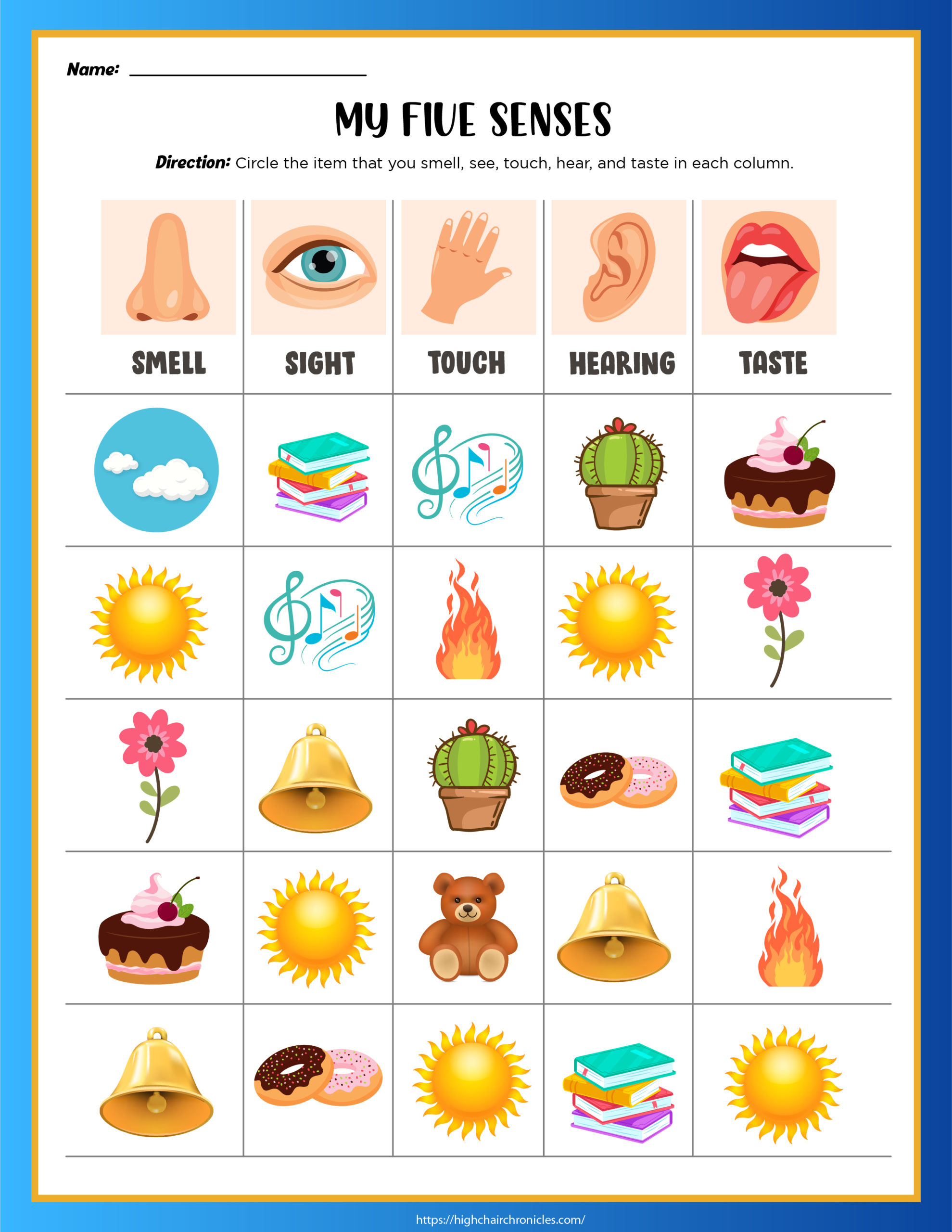 5 Senses Worksheets For Preschool And Kindergarten - Free for Five Senses Worksheets Free Printable