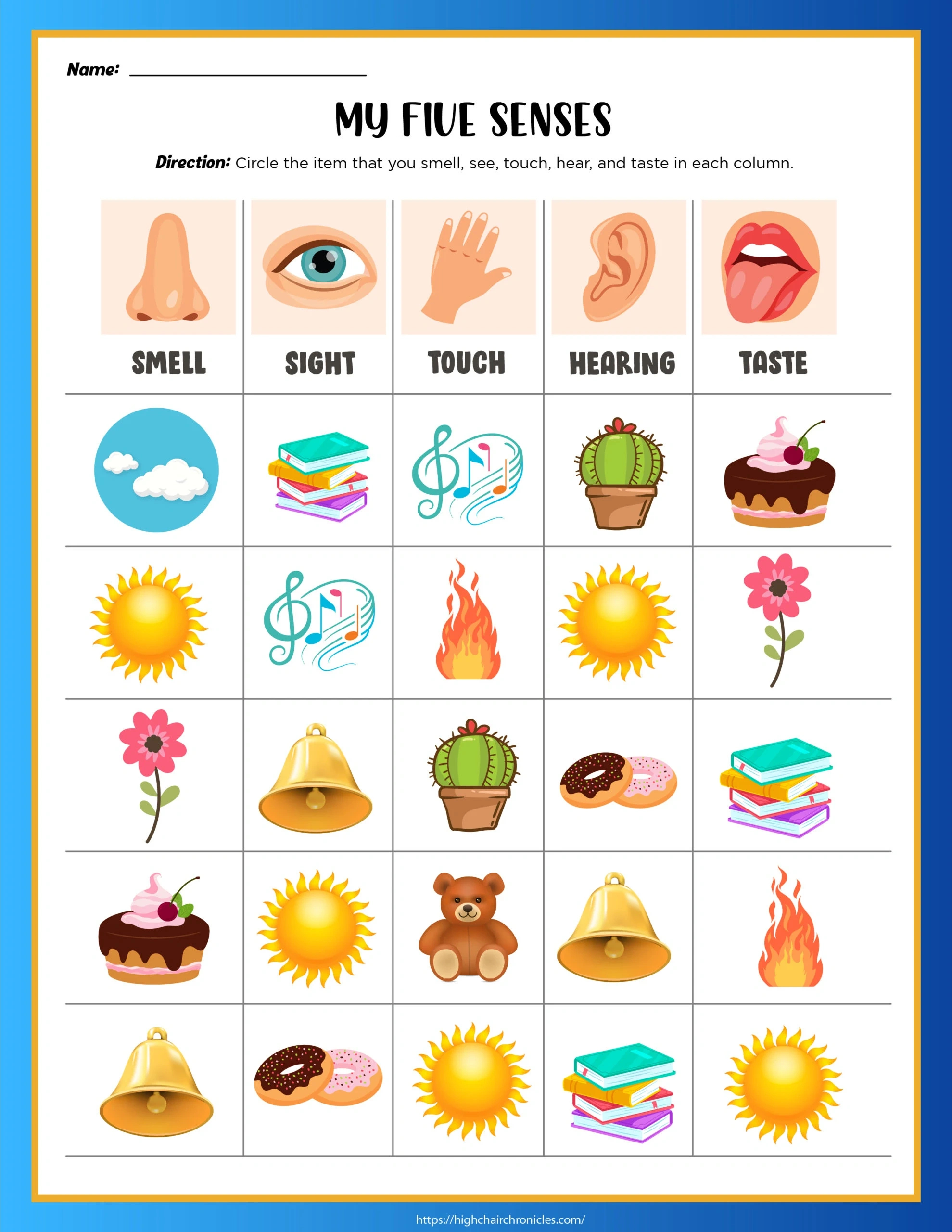 5 Senses Worksheets For Preschool And Kindergarten - Free pertaining to Free Printable Five Senses Worksheets