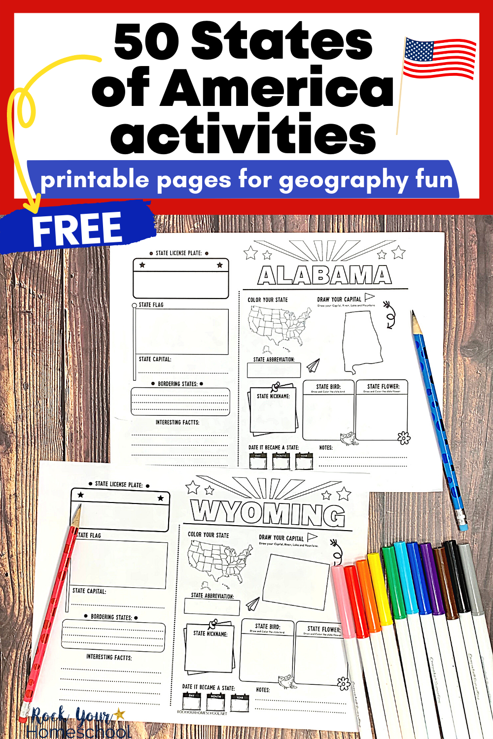 50 States Printable Activities Set For Fantastic Geography Fun in Free Printable State Worksheets