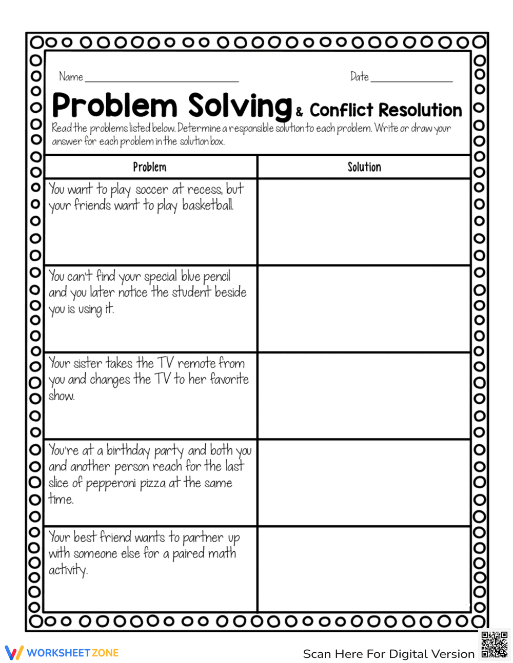 60+ Free Conflict Resolution Worksheets For Middle School in Free Printable Conflict Resolution Worksheets