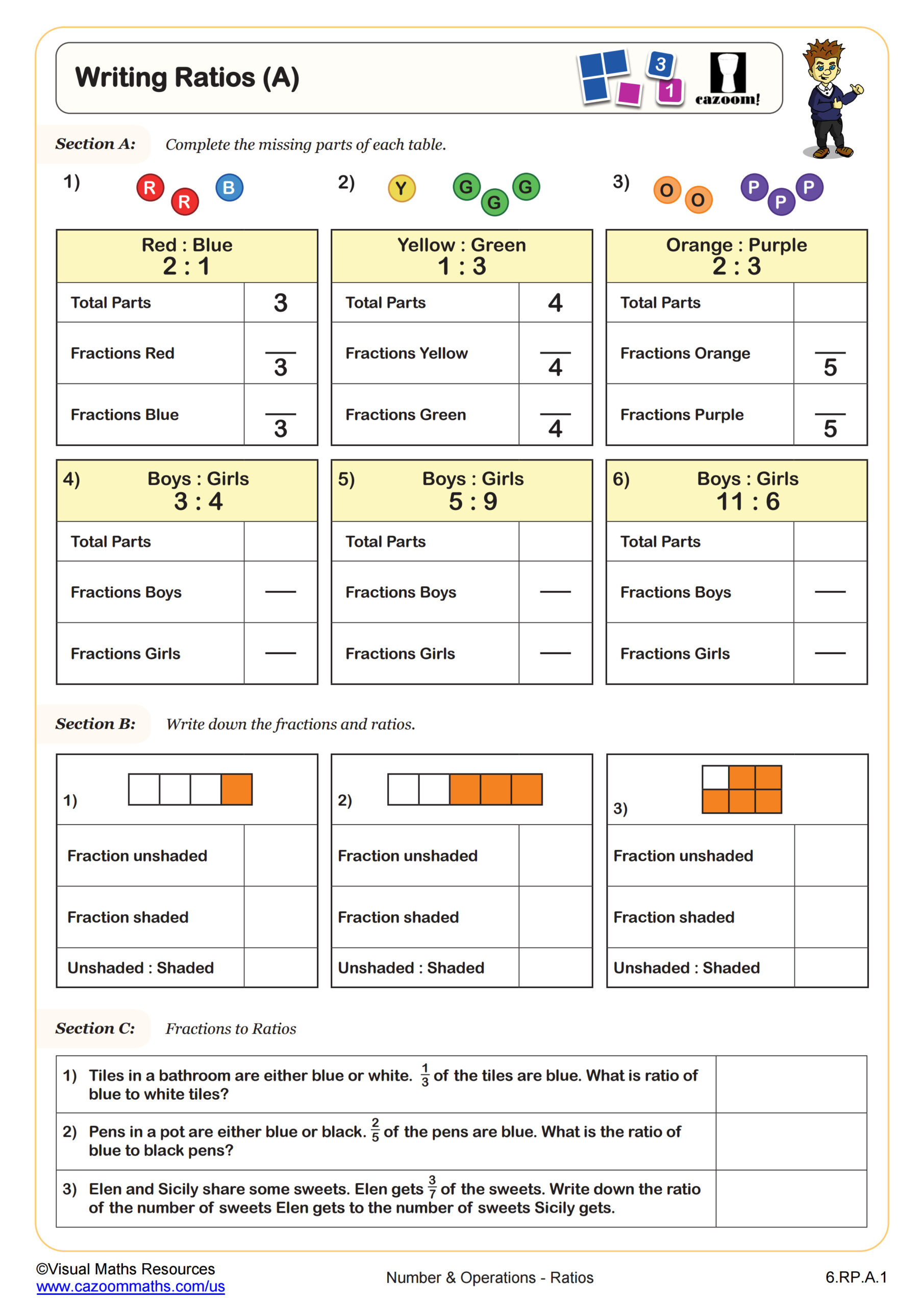 6Th Grade Math Worksheets | Printable Pdf Worksheets | Cazoom Math for Free Printable 6Th Grade Worksheets