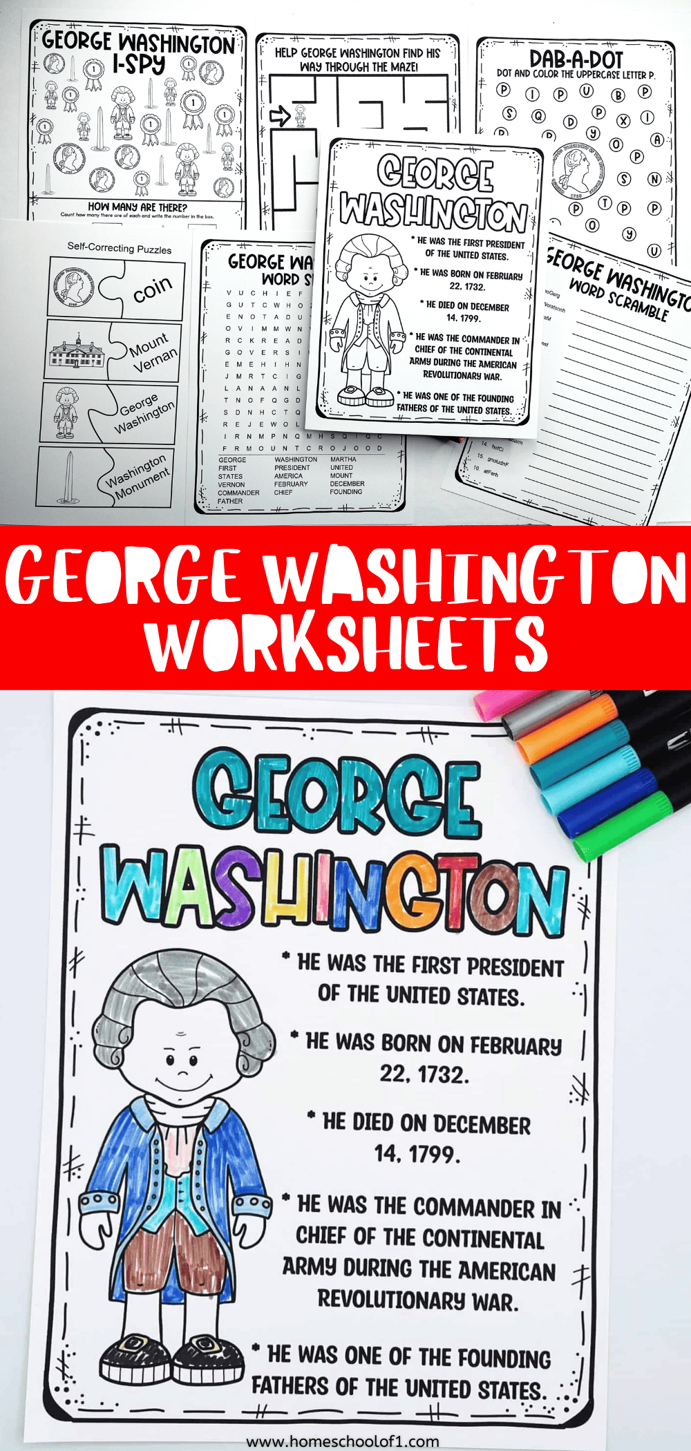 7 Free Printable George Washington Activities with regard to Free Printable George Washington Worksheets