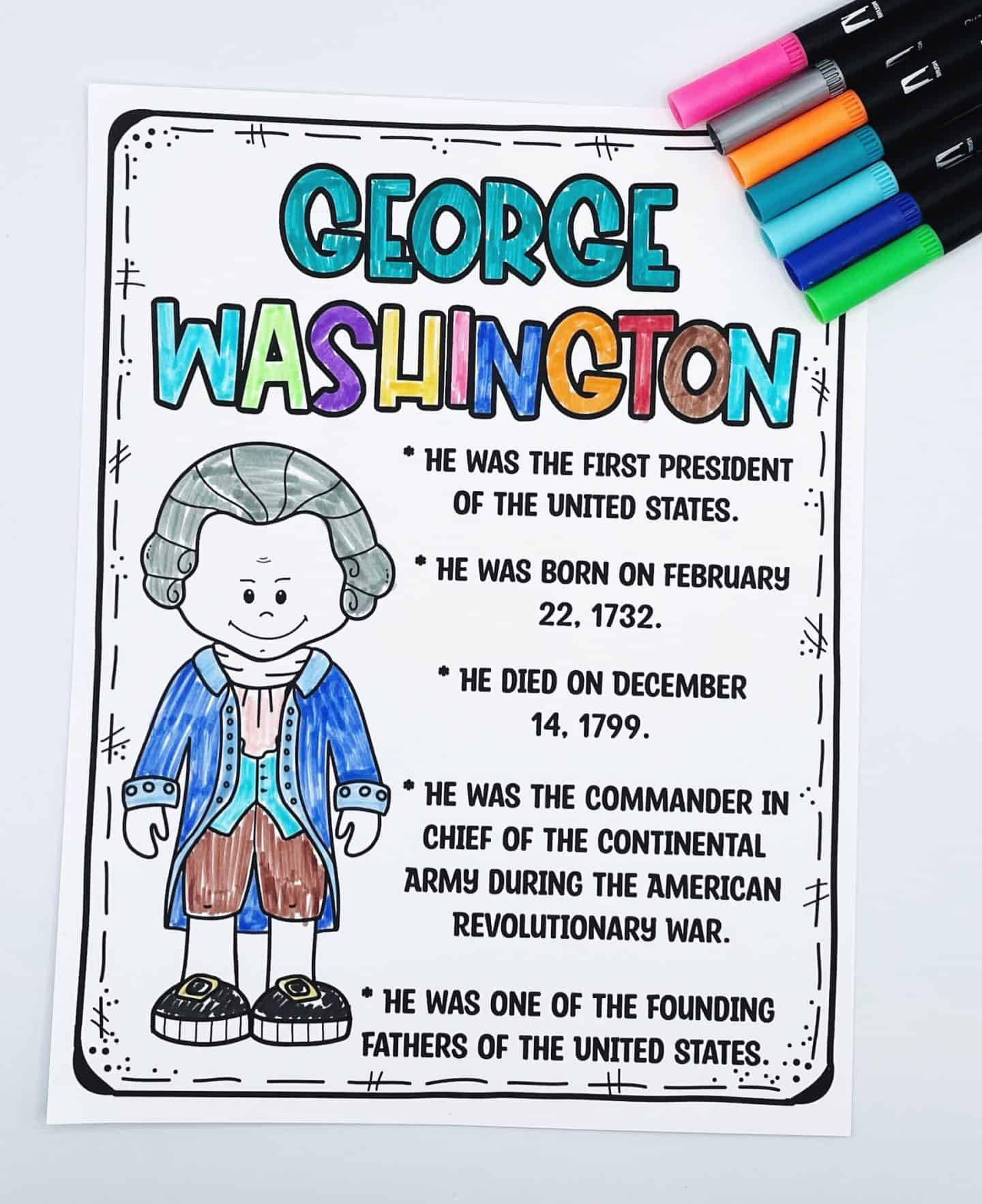 7 Free Printable George Washington Activities within Free Printable George Washington Worksheets