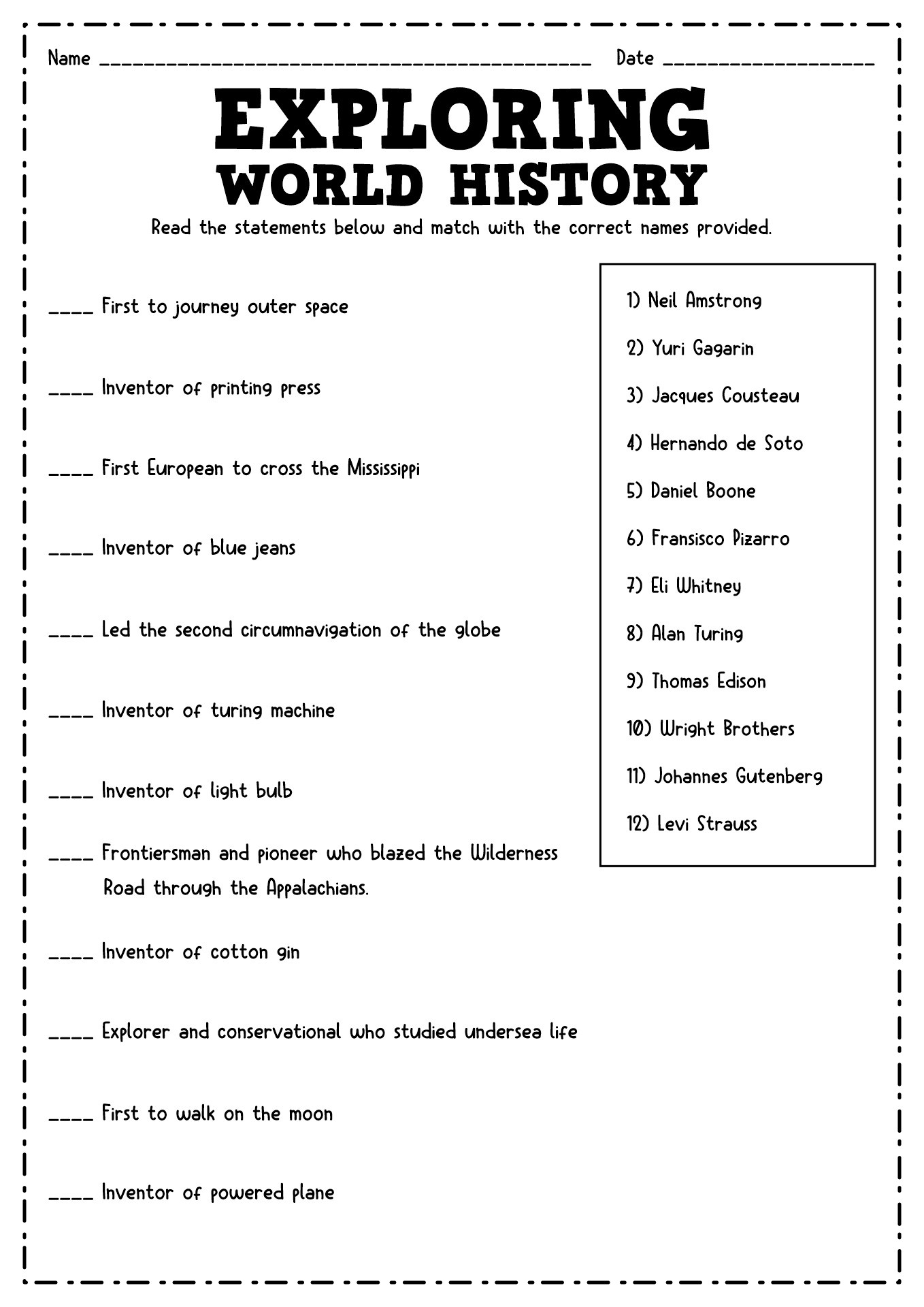 7 Free Printable History Worksheets - Free Pdf At Worksheeto pertaining to Free Printable History Worksheets