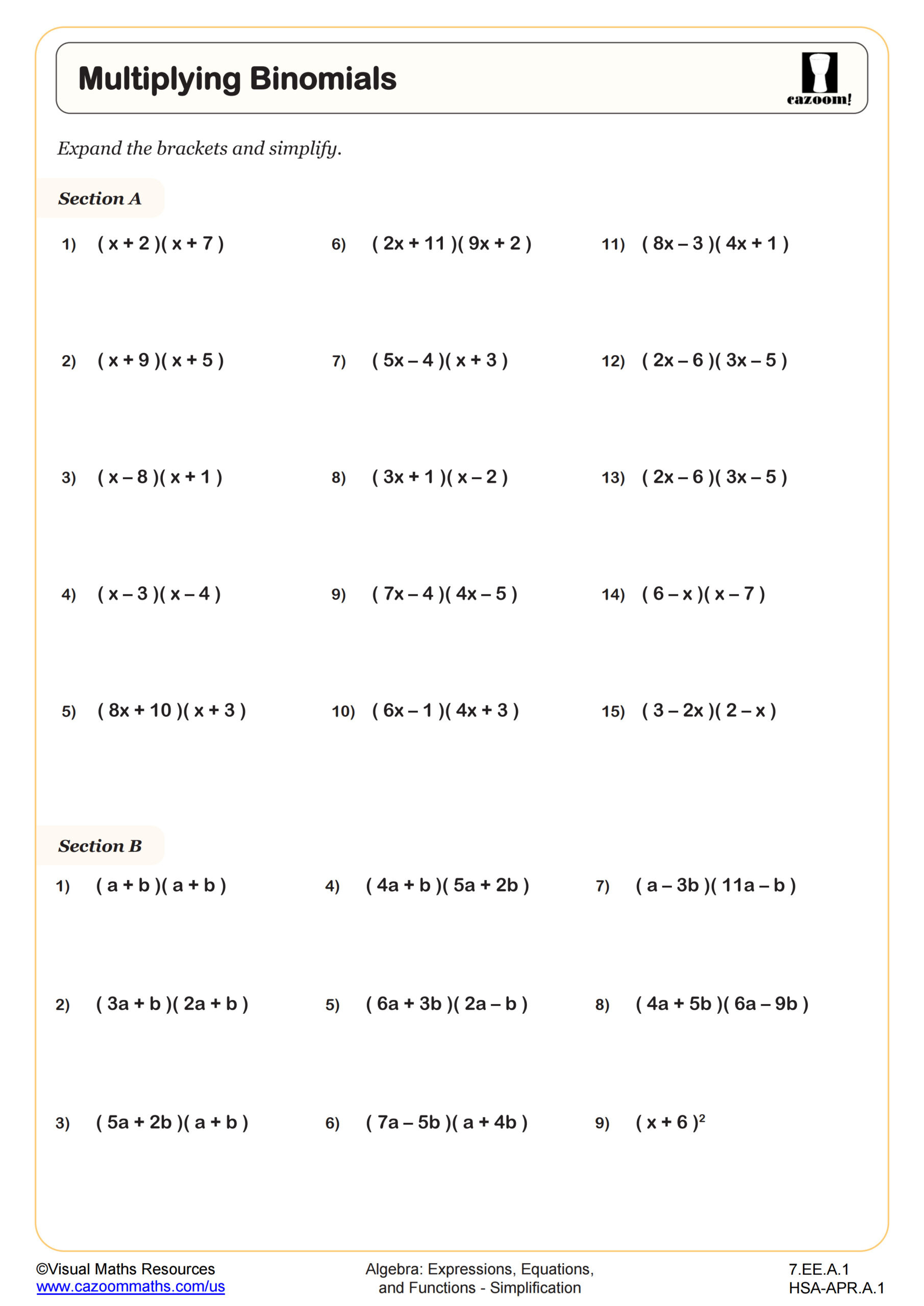 7Th Grade Math Worksheets Pdf | Printable Worksheets | Cazoom Math within Math Worksheets For 7th Graders Free Printable