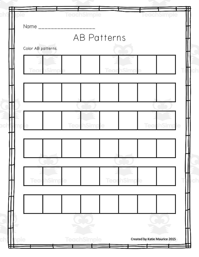Ab Patterns Worksheets regarding Free Printable AB Pattern Worksheets