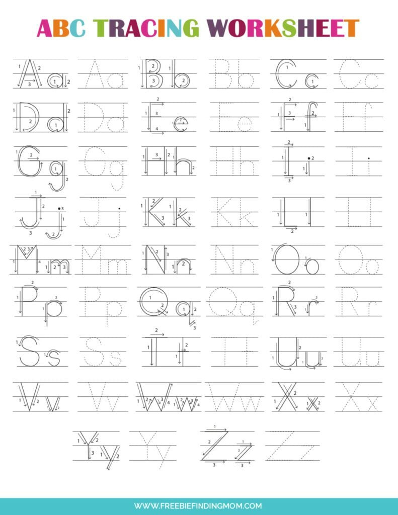 Abc Letters Printable Tracing Worksheets with regard to Alphabet Free Printable Preschool Worksheets Tracing Letters