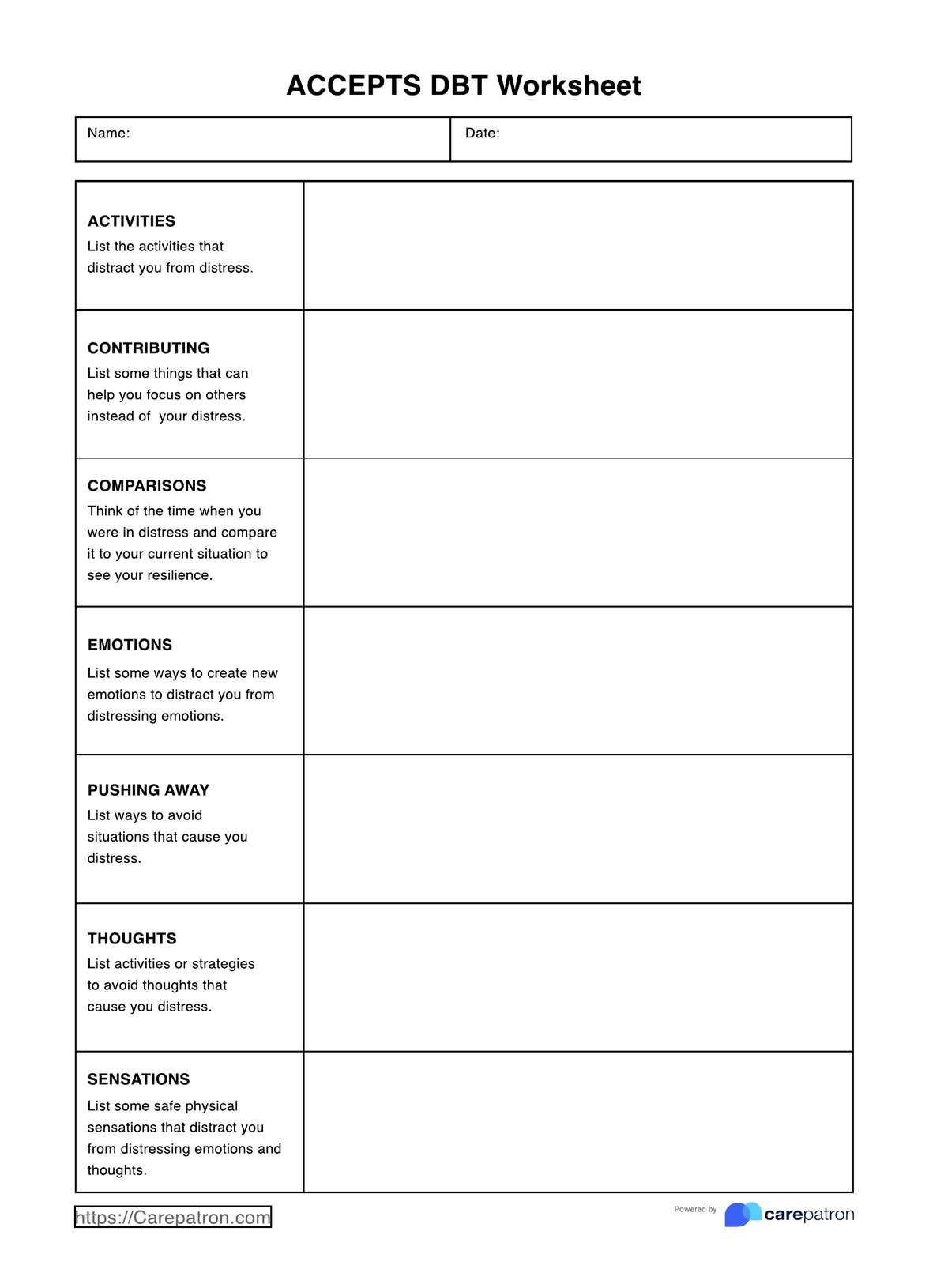 Accepts Dbt Worksheets intended for Free Printable Dbt Worksheets