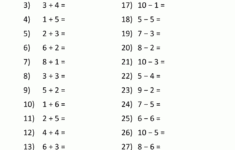 Addition And Subtraction Worksheets For Kindergarten for Free Printable Adding and Subtracting Worksheets